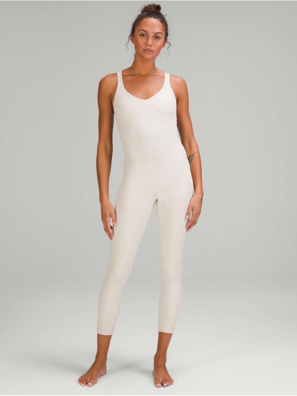 Lululemon align ribbed jumpsuit 25” off white size 6